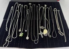 Costume Jewelry Necklace Lot Of 17 Vintage 2 Modern Gemstone Gold & Silver Tones