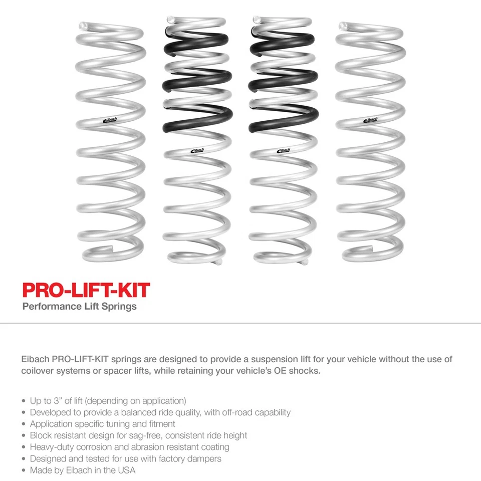 Eibach E30-82-073-01-02 后升降升高弹簧套件适用于 2006-2014 年 FJ 巡洋舰 — 第 3/4 张图片