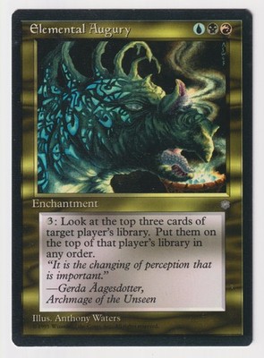 Dark Print Elemental Augury MP Ice Age 1995 WOTC MTG Magic Misprint Vintage Rare