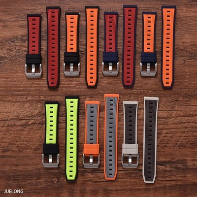Premium Two Tone Silicone Watch Strap 20mm 22mm Quick Release Sport Waterproof