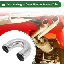 180 Degree Mandrel Exhaust Tube with Bead Roll DIY Custom 2" OD 3.94" Length