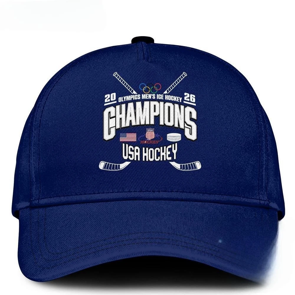 USA 2026 Olympic Men’s Ice Hockey Champions Limited Edition Blue Cap
Opens in a new window or tab