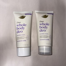 Dove Whole Body Deo Invisible Cream Deodorant Coconut  Vanilla 2.5oz 2-Pack 