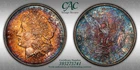 CACG Uncirculated 1880-O Morgan Silver Dollar, Gorgeous, Vibrant Toner!