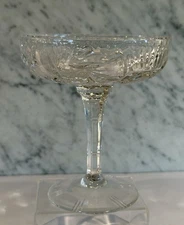 Vintage Cut Crystal star footed compote bowl candy dish