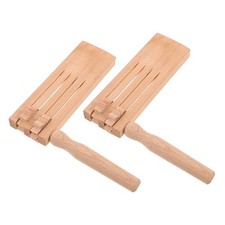 2 Pcs Wooden Ratchet Noise Maker Double Row Wood Toy for Kids And Events