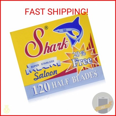 120 Shark Super Stainless Straight Edge Barber Razor Blades for Professional Bar