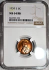 NGC MS-64 RB 1939-S Lincoln Cent, Richly Hued, Burnt-Orange Toner!
