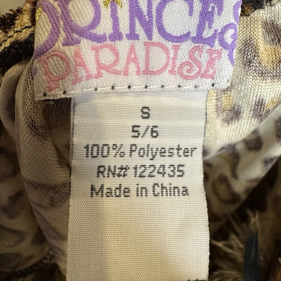 Disfraz elástico de leopardo Princesa Paraíso para niños con plumas tostadas/negras talla S 5/6 Foto 4 de 4