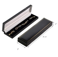 Vintage Black Velvet Bracelet Jewelry Presentation Box with Original White Outer