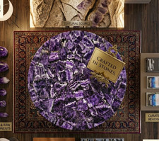 - Handcrafted Luxury Statement Stunning 24x24 Genuine Amethyst Gemstone Table