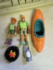 Vintage Keenway Outdoor Camping Playset Figures Accessories Fire Canoe Lantern