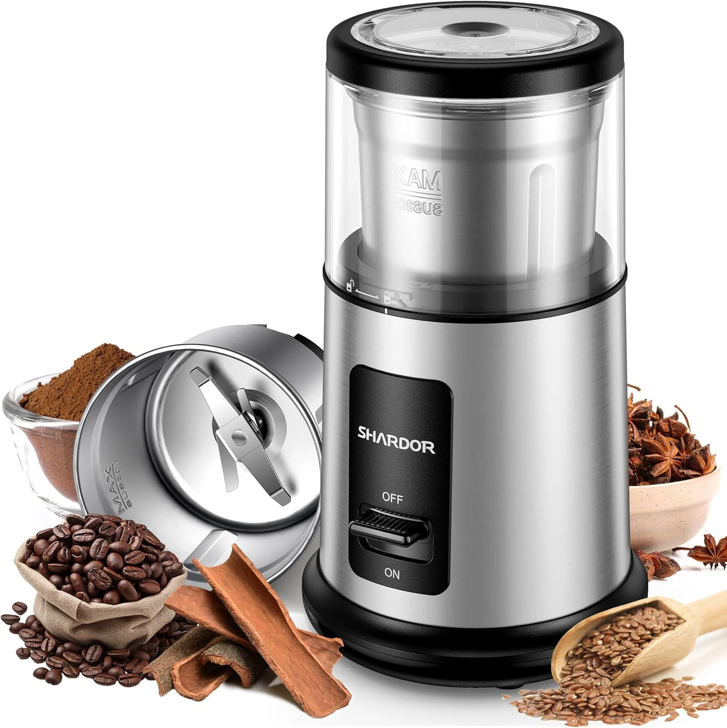 One Touch Coffee Grinder Electric, Spice, Herb, for Coffee Bean Spices and Seeds