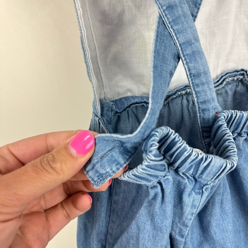 Mini Boden Chambray Rüschen Herz Latzhose Knoten Overall 12-18 Monate - Bild 8 von 8