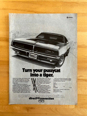 1985 Print Ad 1969 Dodge Charger T/T Direct Connection