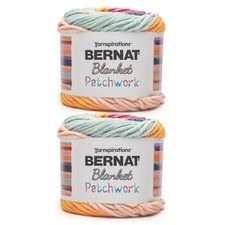 Blanket Patchwork Tropical Splash Yarn 6 Super Bulky 10.5oz 220 YDS 2 PCS