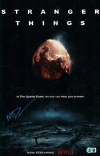 MATT DUFFER DUFFER BROTHERS SIGNED STRANGER THINGS 11X17 PHOTO POSTER BAS COA
