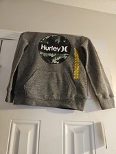 Hurley Boy's 2-Piece Fleece Lined Hoodie  Cotton Blend Tee Set Charcoal Heather