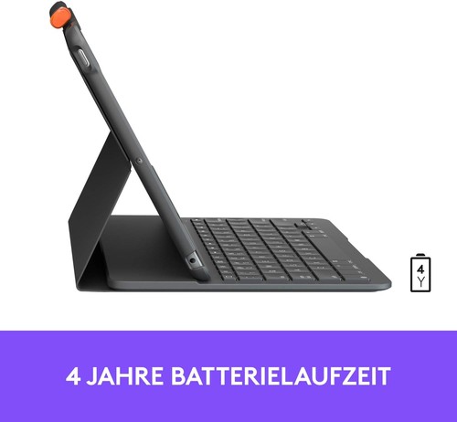 Logitech SLIM FOLIO iPad Keyboard Case 10.2 Inch, QWERTZ German Layout - Graphit - 第 5/8 張圖片