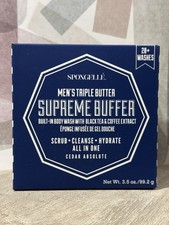 SPONGELLE Men  s Super Buffer w/ Built In Body Wash CEDAR ABSOLUTE SEALED 22