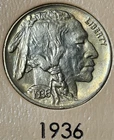 1936 P Philadelphia Buffalo Indian Head Nickel Five Cents 5C .05