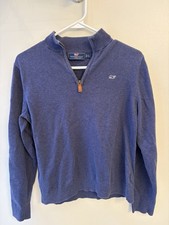 Vineyard Vines Pullover Sweater Boys Size Large 16 Navy 1/4 Zip Long Sleeve