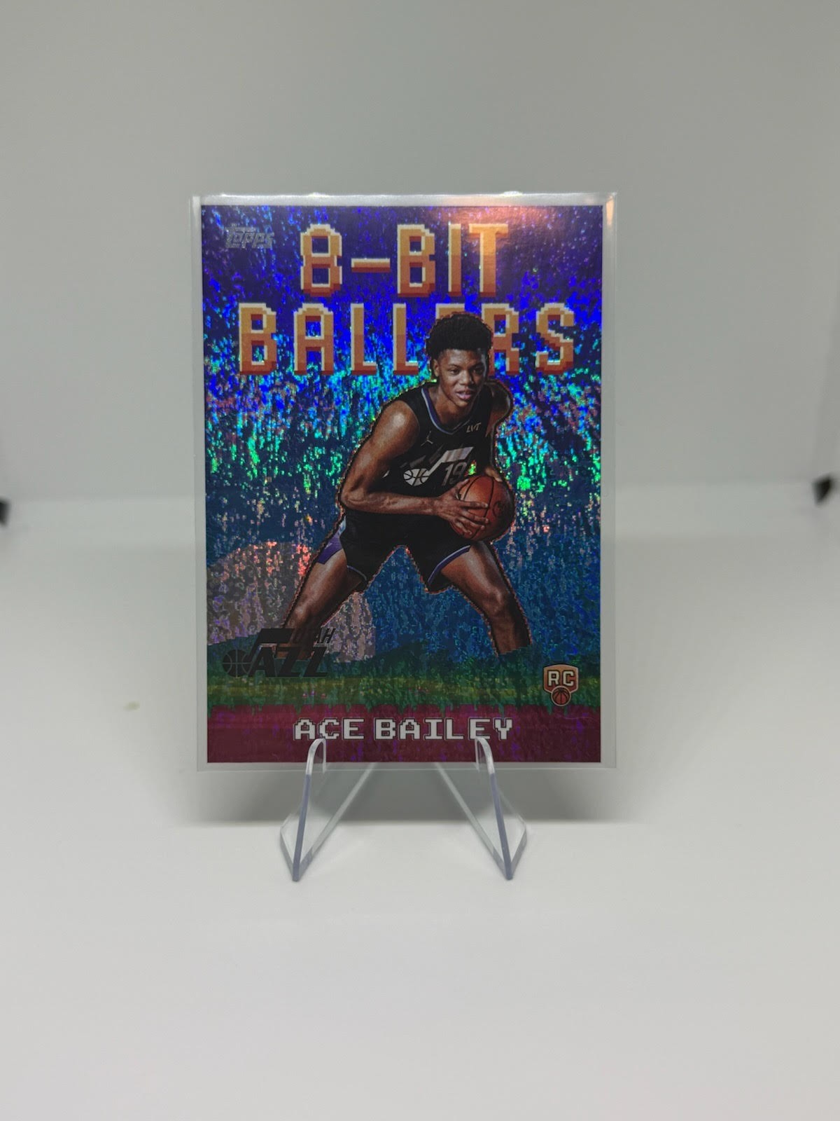 2025-26 Topps Basketball 8 Bit Ballers Holo Foil SP Ace Bailey Rookie Utah Jazz