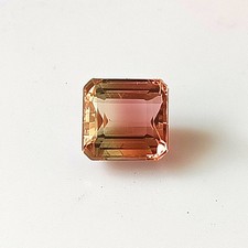 Bi Color Tourmaline Octagon 7X7 MM Faceted Natural Untreated Gemstone 2.40 Carat