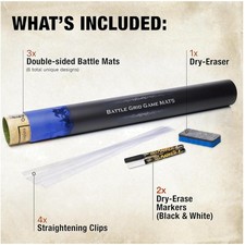 DND Mat Set: 3x Double Sided 24x36 Grids, 6 Terrains