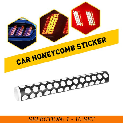 #ad #ad 1 10Set Black Tail Light Cover Honeycomb Sticker Decal Taillamp Rear Accessories $76.41