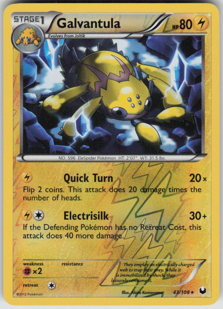 Pokemon Galvantula Rare Dark Explorers 43/108 NM