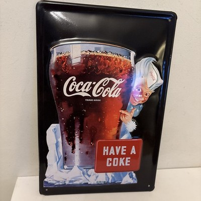 Vintage Sprite Boy Have a Coke Blechschild Original Authentic 1997 Coca Cola 12''