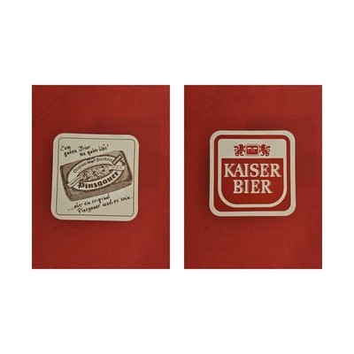 Kaiser Bier Zum guten Bier ein guter Käs' Brauerei Bierdeckel Beermat