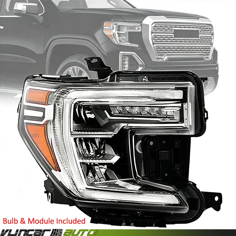 GMC 시에라 1500 2019-2022용 풀 LED 헤드라이트 어셈블리 (조수석 LED 방향지시등 포함)