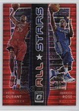 2021 Donruss Optic All-Stars Red Pulsar Prizm Derrick Rose Kevin Durant #20 rf2