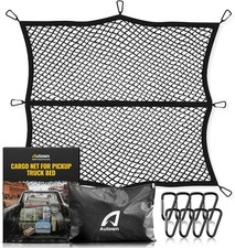 AUTOWN Cargo Net 4'x4' Stretch to 7'x7' High Elastic Mesh w/ 8 Carabiners SUV