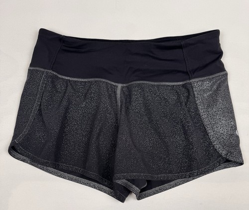 Lululemon Run Times Short II 4" Silver Black Women’s 4 Retail $58
