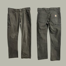 Carhartt Relaxed Straight Fit Utility Work Pants Moss Green 32x30 Distressed