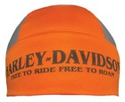 Harley-Davidson Men's Free To Ride Polyester Colorblocked Skull Cap- Orange/Gray