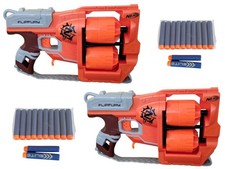 Nerf Zombie Strike FlipFury - Lot de 2 Pistolets + 24 Fléchettes (20 Neuves) TBE