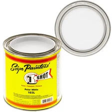 1 Shot 103L/4Z  POLAR WHITE Paint Lettering Enamel Pinstriping One Shot 4 oz can