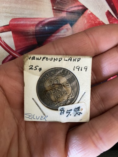 1925 Silver Quarter New Foundland Nice Patina Finish Toned Coin Canada