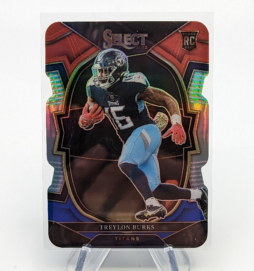 Treylon Burks 2022 Panini Select Concourse Red Blue Die Cut Prizm RC SP #39