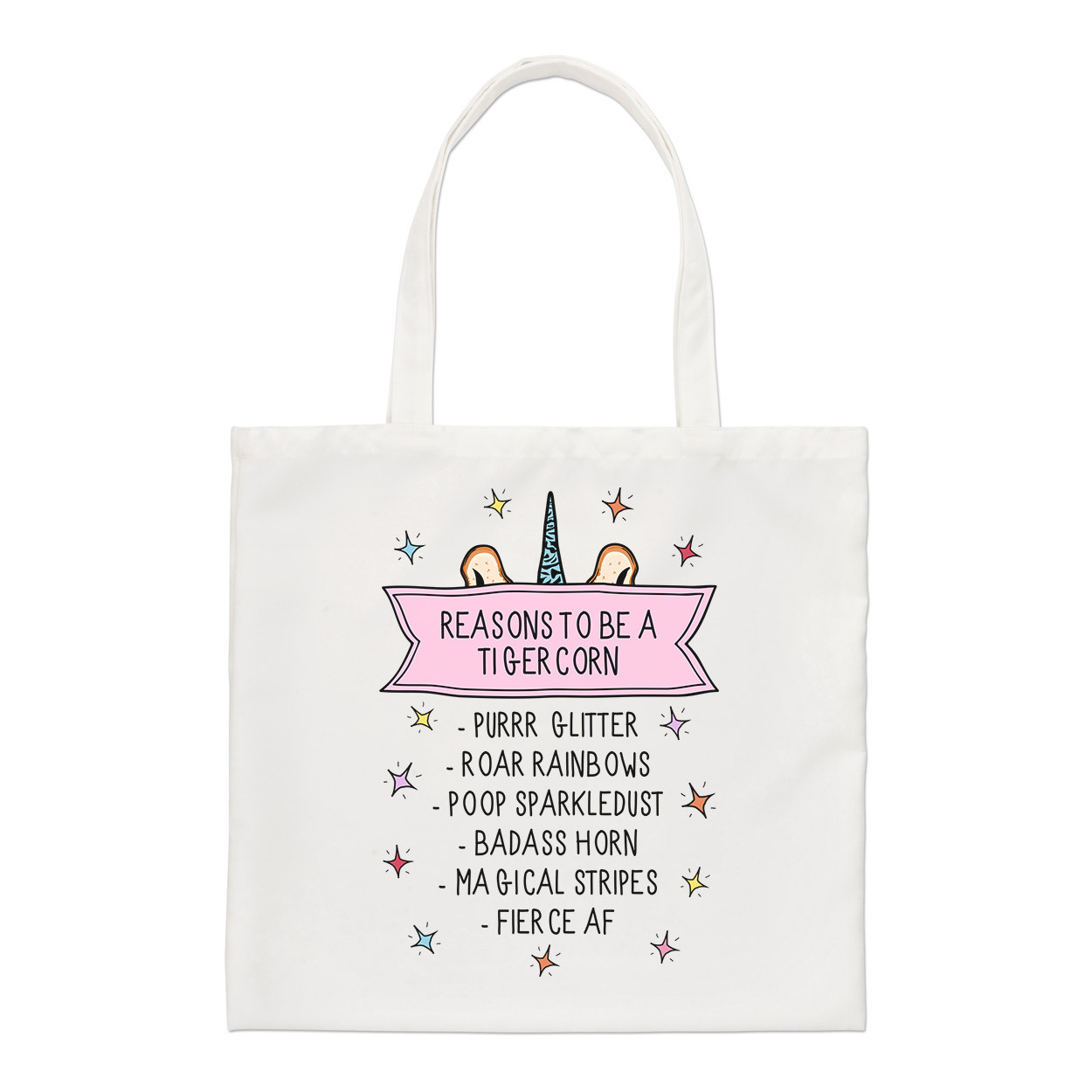 Reasons To Be A Tigercorn Regular Tote Bag Funny Tiger Unicorn Shoulder