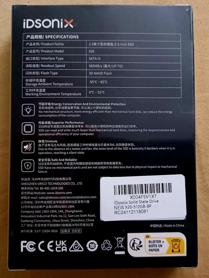 iDSonix SATA III 2.5" SSD Solod State Drive X20 512 GB Read Speed 560 MB/s - Image 2 of 4