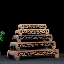 Annatto Display Ständer Holz Schnitzen Podest Rechteckig Buddha Craft Vase Basis