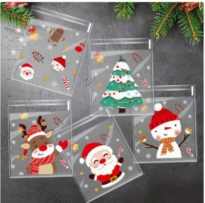 Weihnachts-Leckerlibeutel - selbstversiegelnd, Einweg Opp Süßigkeiten & Keksbeutel KL