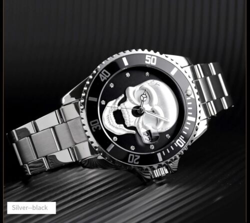 SKMEI Men's Quartz Skull, Stainless Steel Skeleton waterproof watch $$$ - Imagen 23 de 27