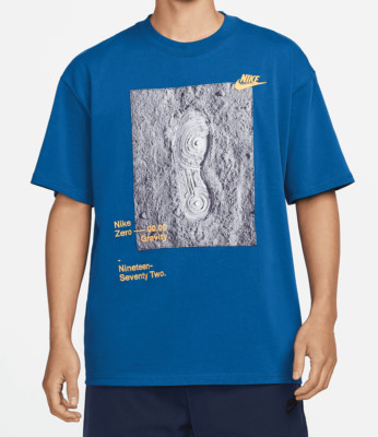 Nike Men's NSW Zero Gravity Air Force 1 Moon Footprint Blue Tee DD3515-476 M (1)