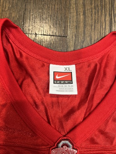 Nike Team Ohio State Buckeyes #1 Red Football Jersey Women's Sz XL Crop Fit - Picture 4 of 6